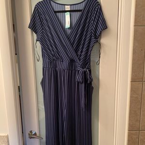 Penelope Cropped Knit Jumpsuit - Navy